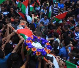 تشييع الشهيد الطفل بهاء بدر ( 13 عاما ) في بلدة بيت لقيا غرب رام الله