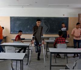 مصابون في مسيرات العودة يؤدون امتحانات الثانوية العامة ‫(42926599)‬ ‫‬.jpg