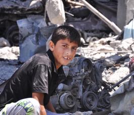 صور الدمار الذي لحق بحي الشعف شرق مدينة غزة
