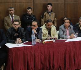  حوار صحفي مفتوح نظمه التجمع الإعلامي للحديث حول المستجدات الفلسطينية الأخيرة ‫(39059978)‬ ‫‬