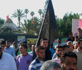 مؤتمر صحفي لحركة الجهاد الإسلامي تضامناً مع الأسرى في ساحة الجندي المجهول بغزة