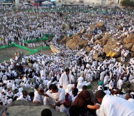 حجاج على جبل عرفات بعد ظهر اليوم لأداء ركن الحج الأعظم  ‫(29745551)‬ ‫‬