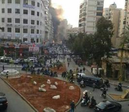 بالصور : قتلى وجرحى في انفجار الضاحية الجنوبية بيروت