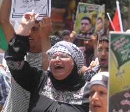 مسيرة وسط رام الله للتضامن مع الأسرى الأردنيين المضربين عن الطعام في سجون الاحتلال