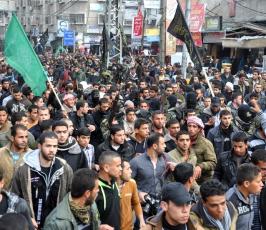 سرايا القدس تودع شهدائها في مسيرة حاشدة بمدينة خانيونس