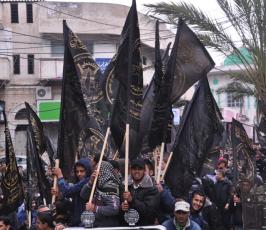 جماهير حاشدة شاركت في مسيرة نظمتها الجهاد رفضاً لخطة كيري التصفوية