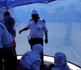 الهلال الاحمر الفلسطيني يقدم خدماته للمصلين في المسجد الاقصى