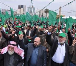 غزة: حماس تنظم مهرجاناً جماهيرياً حاشداً في ذكرى استشهاد قادتها