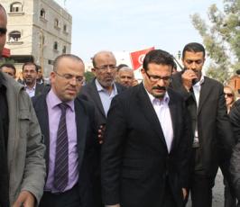 وصول الوفد التونسي رفيع المستوى تضامنا مع قطاع غزة الذي يتعرض للعدوان
