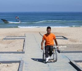 شاطئ خاص في غزة لذوي الاحتياجات الخاصة  ‫(1)‬ ‫‬.JPG