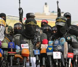 الأذرع العسكرية لفصائل المقاومة الفلسطينية خلال مؤتمر صحفي في غزة ‫(39191041)‬ ‫‬
