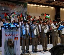 العرس الجماعى الذى يضم 50 أسيراً محررأ من محررى صفقة وفاء الأحرار بغزة