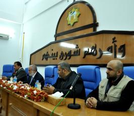المجلس التشريعى يستقبل وفوداً تضامنية عقب العدوان على غزة
