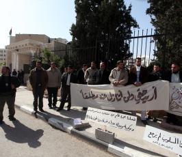 خاص فلسطين اليوم..اعتصام للصحفيين برام الله للمطالبة بإطلاق سراح الصحفيين في قطاع غزة