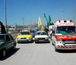 جماهير غفيرة بموكب إستقبال رفاة شهداء غزة الأبطال بمعبر بيت حانون