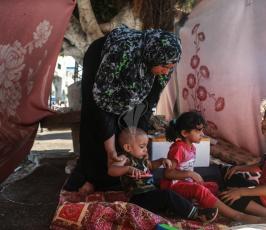 عائلة من رفح تسكن الأسفلت في غزة ‫(37552648)‬ ‫‬