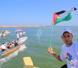 مسيرة بحرية بذكرى سفينة مرمرة الخامسة فى بحر غزة ‫(30176664)‬ ‫‬