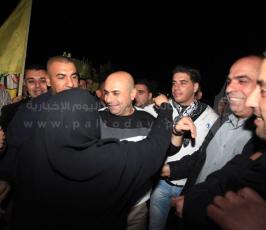 صور من استقبال الاسرى المحررين في مقر المقاطعة برام الله