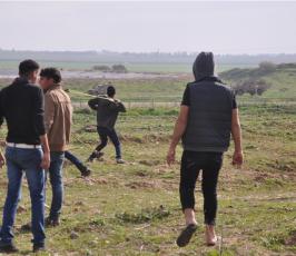 بالصور:اصابة عدد من المواطنين في مواجهات مع قوات الاحتلال شرق غزة