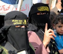 العمل النسائي يشارك في مسيرة الزحف الجهادي بغزة