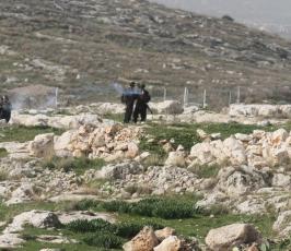 خاص فلسطين اليوم..مواجهات بين الاحتلال وأهالي بدرس غرب رام الله
