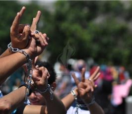 مسيرة نصرة للاسرى الاداريين