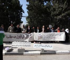 خاص فلسطين اليوم..اعتصام للصحفيين برام الله للمطالبة بإطلاق سراح الصحفيين في قطاع غزة