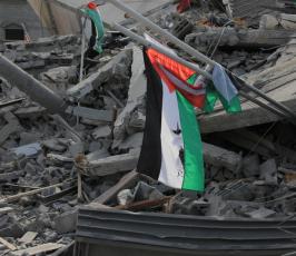 تدمير مقر الحكومة الفلسطينية في غزة بالكامل