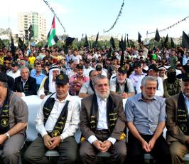 قيادة حركة الجهاد السياسية والعسكرية تحضر مهرجان الانطلاقة الجهادية
