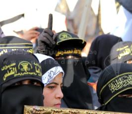 العمل النسائي يشارك في مسيرة الزحف الجهادي بغزة