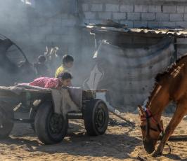  سكان منطقة نهر البارد فى جنوب القطاع ‫(38732295)‬ ‫‬