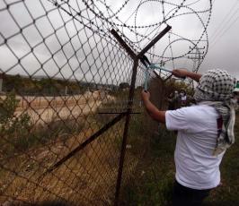 نشطاء فلسطينيون يقطعون أجزاء من معتقل عوفر غربي رام الله