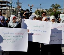 وقفة تضامنية مع الاسرى المضربين عن الطعام بسجون الاحتلال