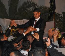 الجهاد الإسلامي بخانيونس تزف 10 من أبنائها في عرس جماعي حاشد