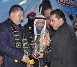 حركة الجهاد تنظم مهرجاناً لتكريم أهالى شهداء السماء الزرقاء بالوسطى