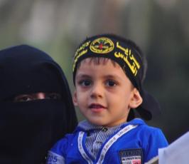 عشرات الالاف من شيوخ ونساء واطفال وقيادة الشعب الفلسطينى فى مهرجان الانطلاقة  الجهادية