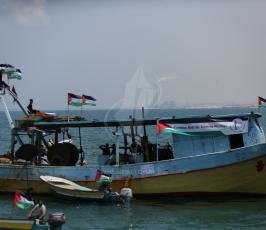 انطلاق قوافل الحرية وكسر الحصار من ميناء غزة ‫(42598941)‬ ‫‬.JPG