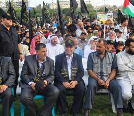 قيادة حركة الجهاد السياسية والعسكرية تحضر مهرجان الانطلاقة الجهادية