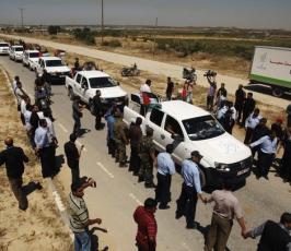 جماهير غفيرة بموكب إستقبال رفاة شهداء غزة الأبطال بمعبر بيت حانون