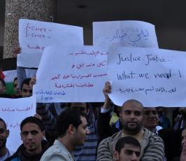 اعتصام لطلبة جامعة الازهر حول حقوقهم الطلابية والتعليمية