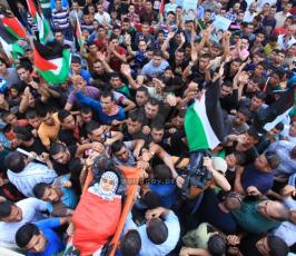تشييع الشهيد الطفل بهاء بدر ( 13 عاما ) في بلدة بيت لقيا غرب رام الله