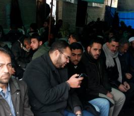 إعتصام تضامنى مع الشيخ عدنان بمقر الصليب الأحمر بغزة