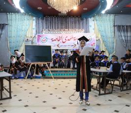 تخريج فوج لبيك يا أقصى في مدرسة الهدى الخاصة بغزة  ‫(29980060)‬ ‫‬