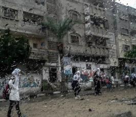 أجواء الشتاء طلاب مدارس