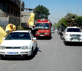 جماهير غفيرة بموكب إستقبال رفاة شهداء غزة الأبطال بمعبر بيت حانون