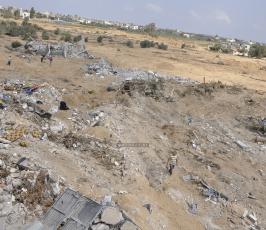 اثار الدمار في الفراحين شرق خانيونس