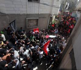 تشييع الشهيد محمود الطيطي في مخيم الفوار جنوبي الخليل