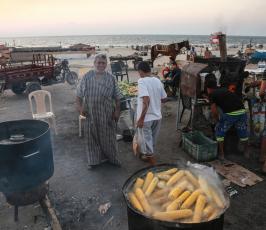 بائعين الذرة على شاطى بحر غزة ‫(39256581)‬ ‫‬