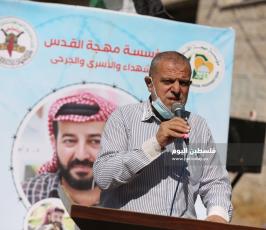  خيمة التضامن مع الأسير الأخرس أمام الصليب بغزة (12).JPG