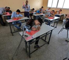 مصابون في مسيرات العودة يؤدون امتحانات الثانوية العامة ‫(42926603)‬ ‫‬.jpg